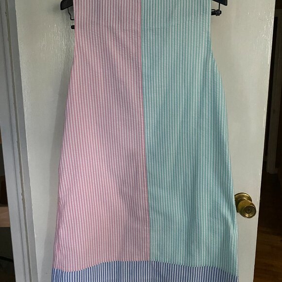 VINEYARD VINES 145th Kentucky Derby Seersucker Striped Pastel Shift Dress - 10 - Picture 3 of 3